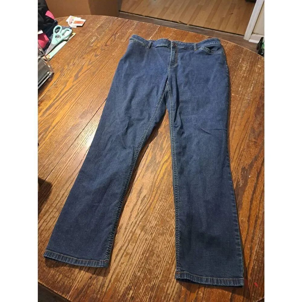 J Jill Womens 16P Tried And True Stretch Denim Blue Jeans Pockets Belt Loops